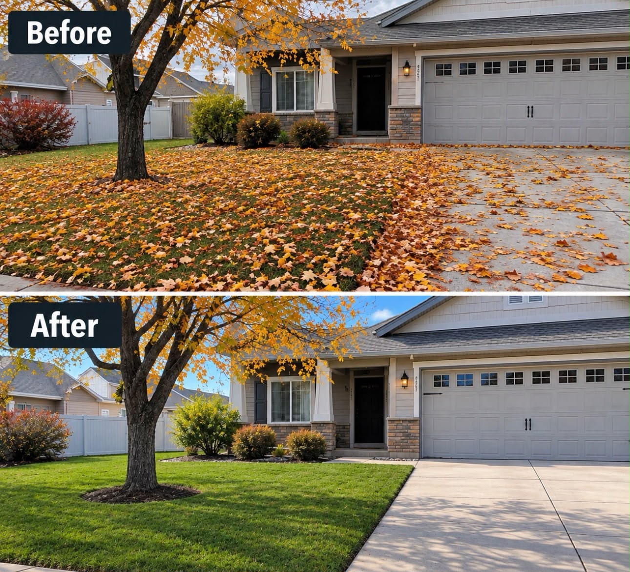 Professional seasonal yard cleanup and leaf removal in Utah